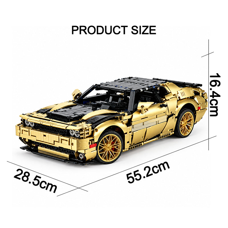MOC-152910 1:8 Scale Sports Car Building Blocks Set, 3212 Pieces, Dodge Challenger Inspired Model Car, Technic-Style Mechanical Building Kit, Collectible Display Model & Gift for Adults