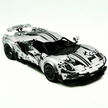 TGL-T5042 1:8 Sports Car Ford GT Custom Electroplated Silver Building Block Set 3056pcs Adult Collector Collectible Model Kit