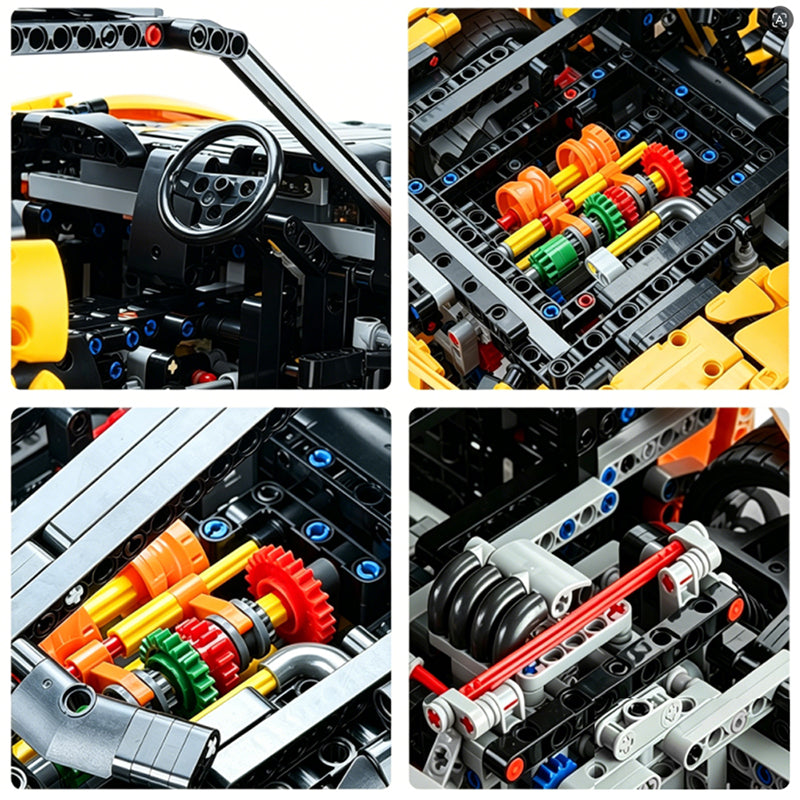 1:8 Scale RX-7-Inspired Supercar MOC Building Blocks Set, 2,943-Piece Sports Car Model Kit