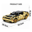 MOC-152910 1:8 Scale Muscle Car Building Blocks Model, 3300 PCS Technic Static Vehicle Building Bricks Set, Adult Collectible Construction Toy Gift with PDF Instruction