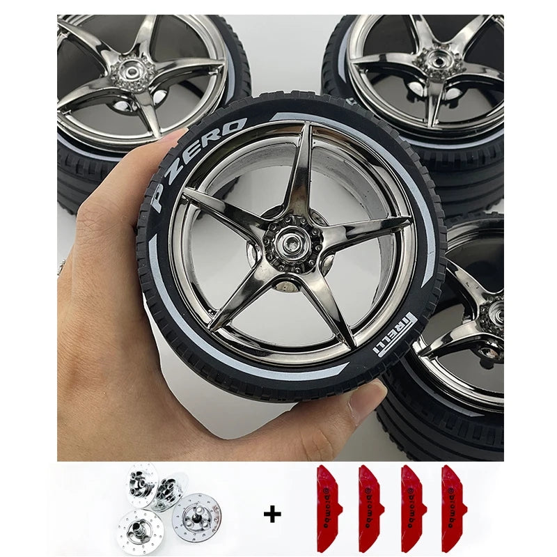 4PCS Custom electroplated building block accessories wheel set