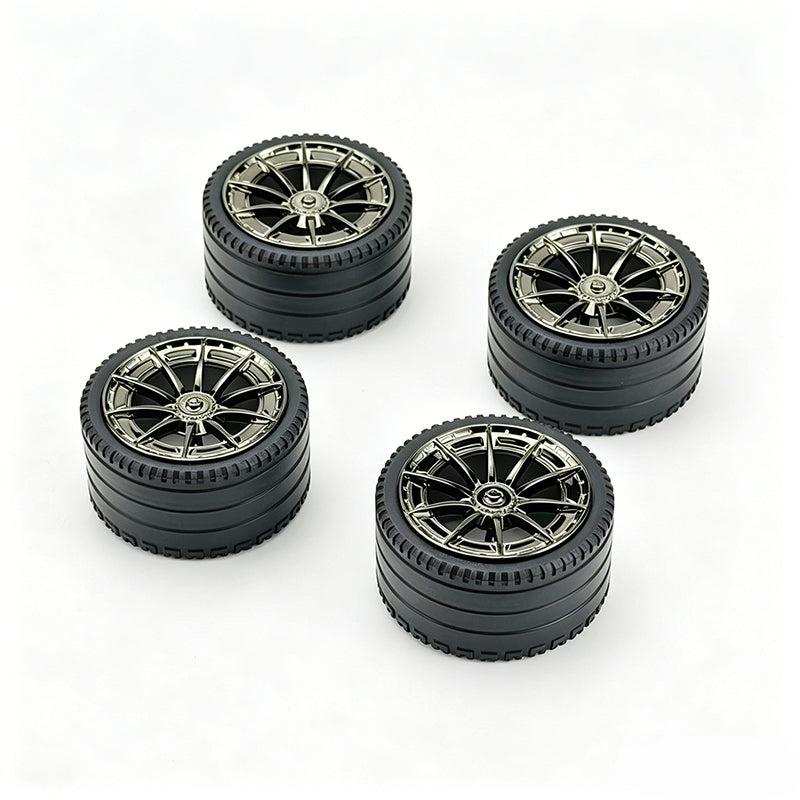 Benz Style 1:8 Building Block Wheel Rims 6.6×4.2cm, Compatible with Technic 42115 42083, 5 Electroplated Color Options, MOC Supercar Model Mod Accessories