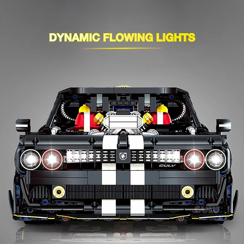 GULY-10637 1:8 Sports Car Dodge Challenger Building Block Set 3751pcs Adult Collector Collectible Model Kit