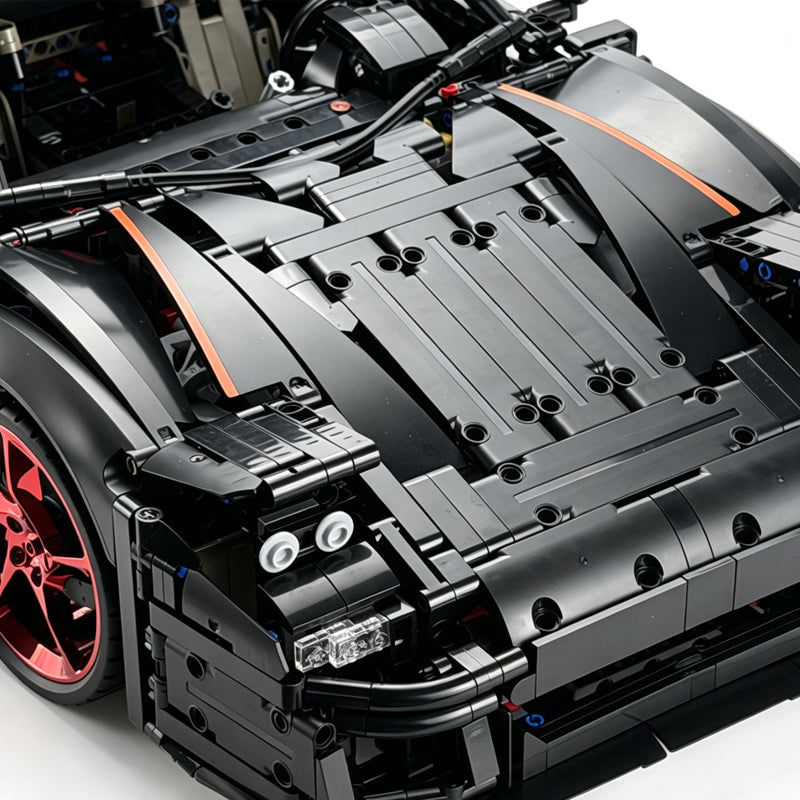 MOC-273570 Black Ferrarl F40 1:8 Scale Building Block Car | 3223 Pieces Ultimate Sports Car Model Kit