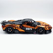 MOC Technic Supercar Building Blocks Set, 1:8 Scale Electroplated Electric Orange Gold Static Race Car Model Kit, 4200+ PCS Adult Collectible Building Bricks , Steering & Magnetic Swan Door, Paper Manual Included
