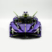GULY 10614 1:8 Scale Purple Supercar Building Blocks Set, 3909 Pieces, Apollo EVO Inspired Model Car, Technic-Style Mechanical Building Kit, Detailed Collectible Display Model for Adults, Gift for Supercar Enthusiasts