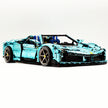GULY-10623 1:8 Sports Car Italian Electroplated Tiffany Blue Building Block Set 3981pcs Adult Collector Collectible Model Kit