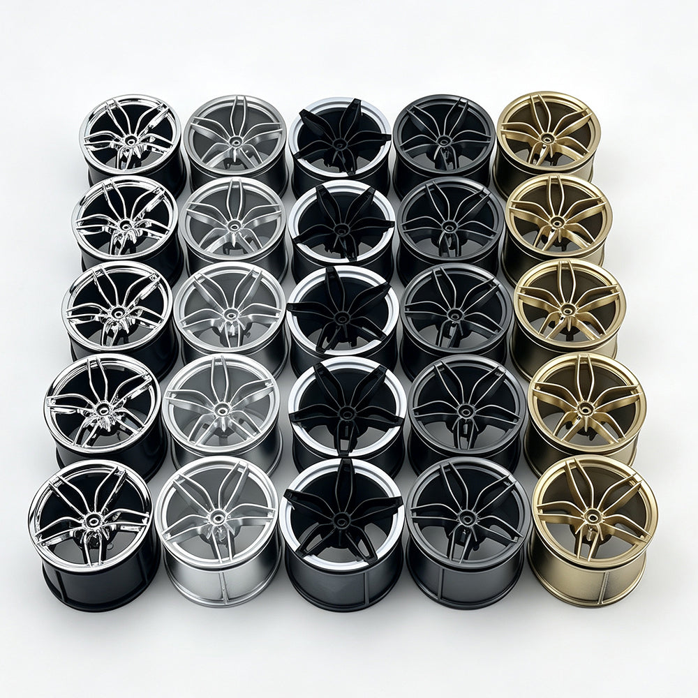 MOC Building Block Wheel Rims 6.5cm Outer Diameter 4.4cm Width, 1:8 Scale Technic Car Replacement Parts Compatible with 42115 42083, 6 Colors Available, Optional Rims Only / Rims with Tires