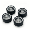 P1 1:8 Scale Building Block Wheel Rims, Size 7.5cm x 4cm, 7 Colors Available Gunmetal, Silver, Black, Red, Orange, Gold, Electroplated Gold, Compatible with Technic 42172 42143 42232 MOC Car Model, Building Brick Modification Upgrade Parts