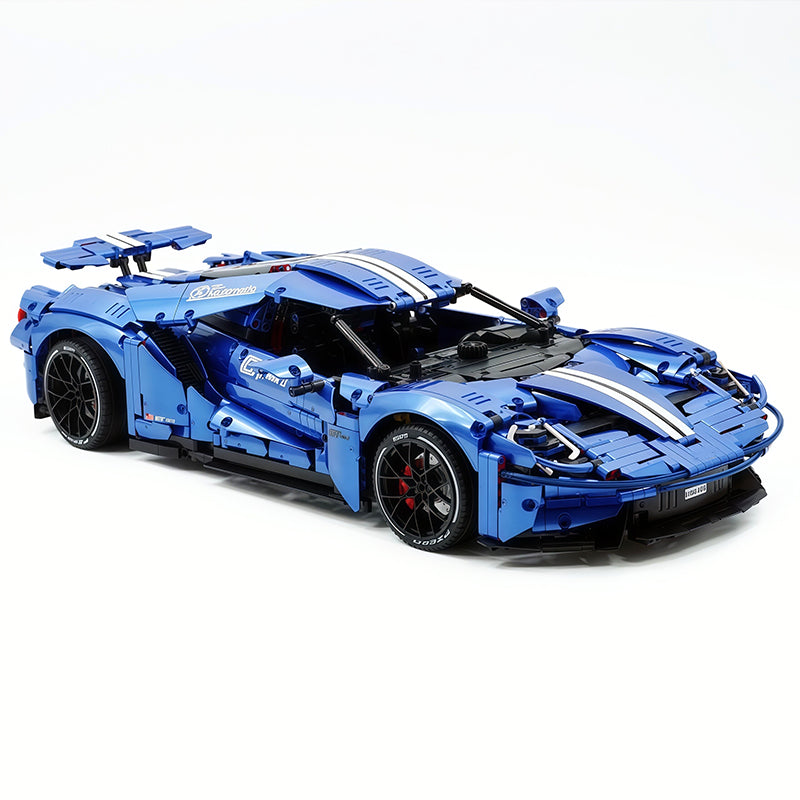 TGL-T5042 1:8 Sports Car Ford GT Custom Painted Blue Building Block Set 3056pcs Adult Collector Collectible Model Kit