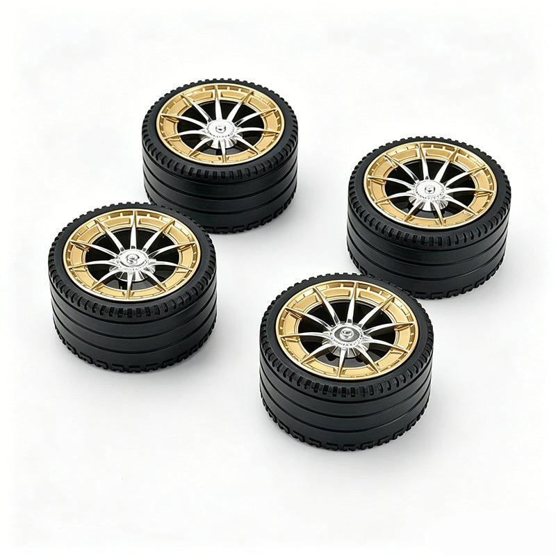 Benz Style 1:8 Building Block Wheel Rims 6.6×4.2cm, Compatible with Technic 42115 42083, 5 Electroplated Color Options, MOC Supercar Model Mod Accessories