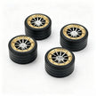 Benz Style 1:8 Building Block Wheel Rims 6.6×4.2cm, Compatible with Technic 42115 42083, 5 Electroplated Color Options, MOC Supercar Model Mod Accessories