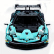 MOC Race Supercar Building Block Set, 1:8 Scale Static Sports Car Model, 4100+ Pieces Painted Gradient Tiffany Blue Racing Car Building Kit with Paper Instruction, Collectible Display Model for Adults