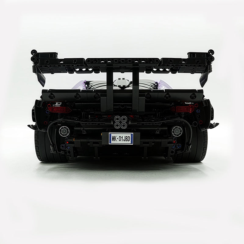 MOC Race Supercar Building Block Set, 1:8 Scale Static Sports Car Model, 4100+ Pieces Electroplated Mirror Purple Racing Car Building Kit with Paper Instruction, Collectible Display Model for Adults
