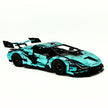 GULY-10635 1:8 Sports Car Lambo Custom Blue-green Building Block Set 3654pcs Adult Collector Collectible Model Kit