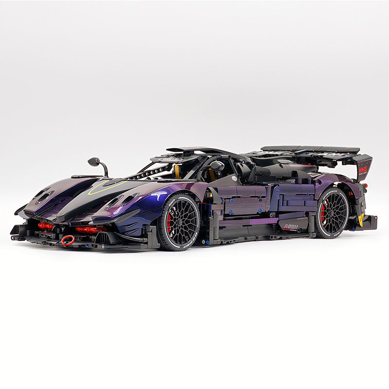 Technic MOC Supercar Building Kit, 1:8 Scale Chameleon Paint Finish Race Car Model Inspired by Pagani Zonda R, 3300 PCS Building Blocks, Adult Static Display Collectible Car Gift