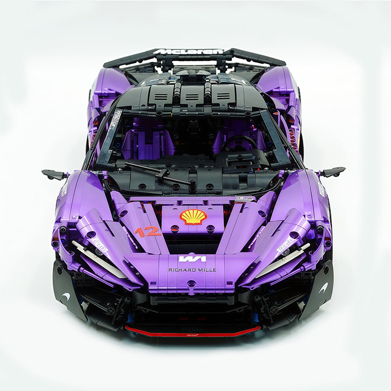 Technic McLaren W1 Painted Pearlescent Purple Supercar Building Blocks Kit, 1:8 Scale Static Race Car Model, 4200+ PCS Adult Collectible Building Set with Paper Instruction Manual