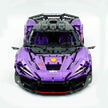 Technic McLaren W1 Painted Pearlescent Purple Supercar Building Blocks Kit, 1:8 Scale Static Race Car Model, 4200+ PCS Adult Collectible Building Set with Paper Instruction Manual