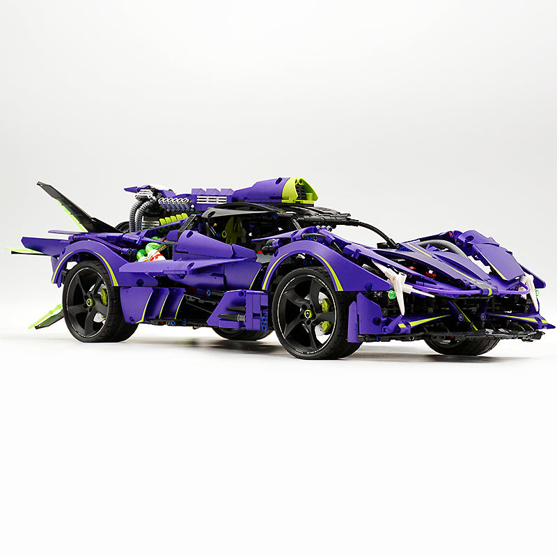 GULY 10614 1:8 Scale Purple Supercar Building Blocks Set, 3909 Pieces, Apollo EVO Inspired Model Car, Technic-Style Mechanical Building Kit, Detailed Collectible Display Model for Adults, Gift for Supercar Enthusiasts