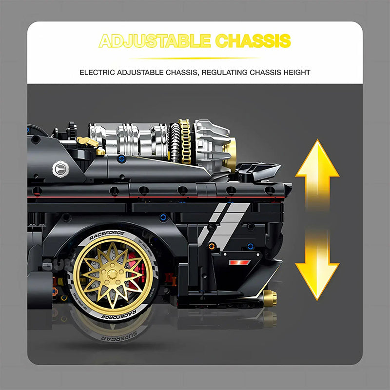 GULY-10637 1:8 Sports Car Dodge Challenger Building Block Set 3751pcs Adult Collector Collectible Model Kit
