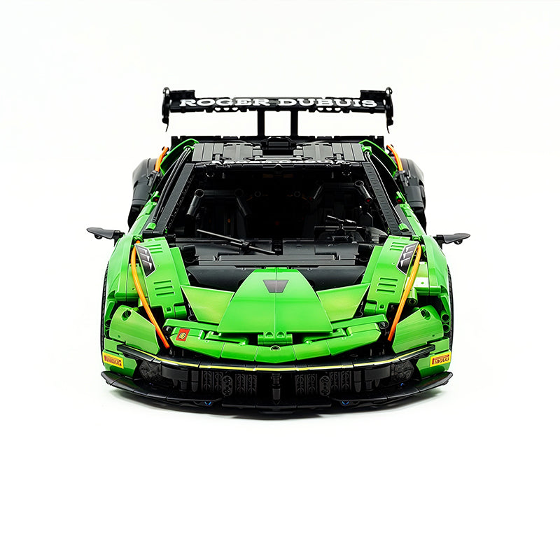 TGL-SCV12 1:8 Sports Car Lamborghini Custom Green Building Block Set 4100pcs Adult Collector Collectible Model Kit