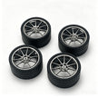 P1 1:8 Scale Building Block Wheel Rims, Size 7.5cm x 4cm, 7 Colors Available Gunmetal, Silver, Black, Red, Orange, Gold, Electroplated Gold, Compatible with Technic 42172 42143 42232 MOC Car Model, Building Brick Modification Upgrade Parts