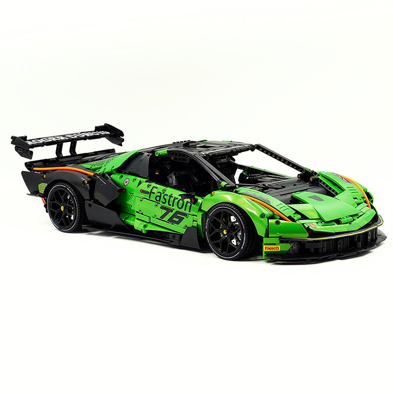 TGL-SCV12 1:8 Sports Car Lamborghini Custom Green Building Block Set 4100pcs Adult Collector Collectible Model Kit