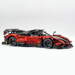 MOC Technic Building Block Car, 1:8 Scale Mirror Electroplated Blood Red Supercar Model Inspired by Pagani Zonda R, 3300 PCS Static Race Car Building Bricks, Adult Collectible Vehicle Gift