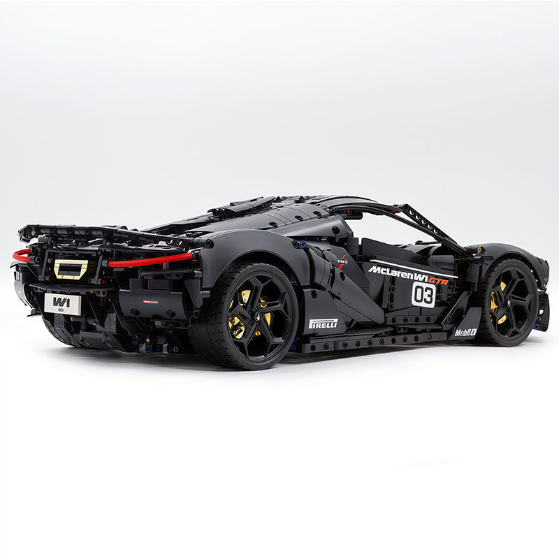 Technic Mclaren W1 Black Warrior Supercar Building Blocks Kit, 1:8 Scale Static Model Car, 4200+ PCS Collectible Race Car Building Set with Paper Manual, for Adults