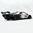 MOC Race Supercar Building Block Set, 1:8 Scale Static Sports Car Model, 4100+ Pieces Painted Gradient Pearl White Racing Car Building Kit with Paper Instruction, Collectible Display Model for Adults