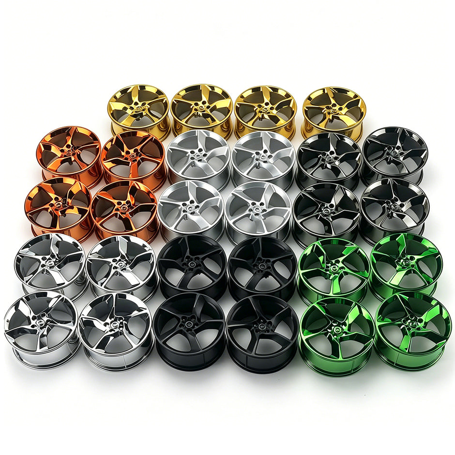 SP3 1:8 Building Block Wheel Rims 7.5×.4cm, Compatible with Technic 42172 42143 42232, 8 Colors Electroplated Series, MOC Model Car Mod Accessories