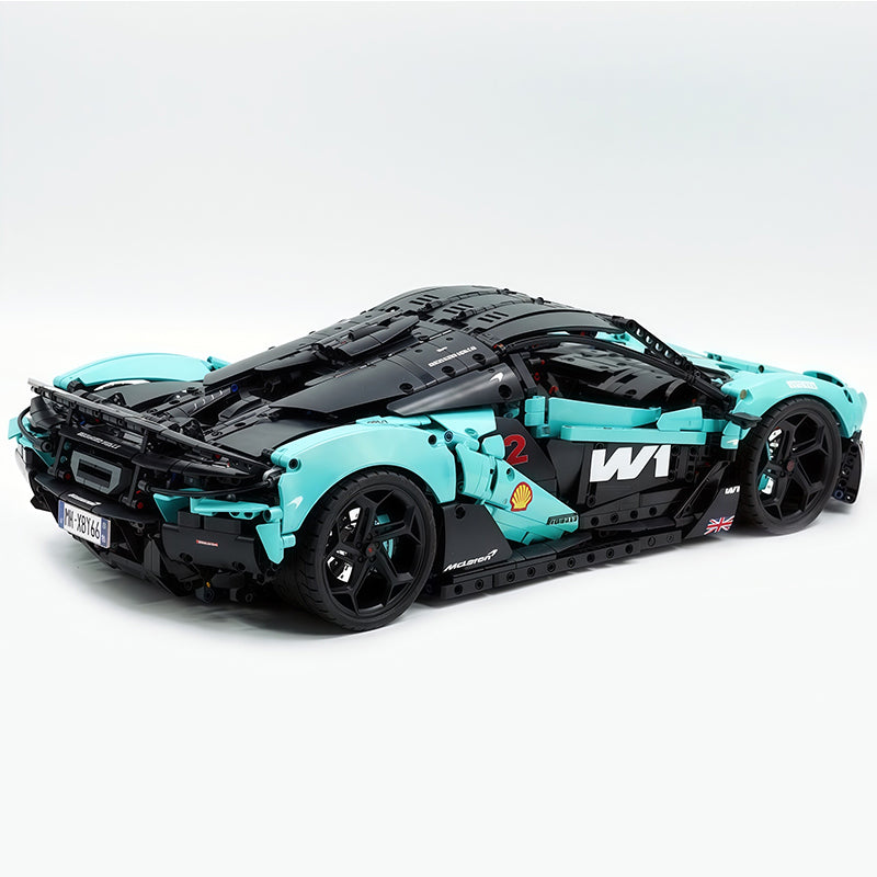 Technic McLaren W1 Gradient Tiffany Blue Painted Supercar Building Blocks Kit, 1:8 Scale Static Race Car Model, 4200+ PCS Adult Collectible Building Set with Paper Instruction Manual