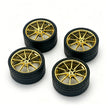 P1 1:8 Scale Building Block Wheel Rims, Size 7.5cm x 4cm, 7 Colors Available Gunmetal, Silver, Black, Red, Orange, Gold, Electroplated Gold, Compatible with Technic 42172 42143 42232 MOC Car Model, Building Brick Modification Upgrade Parts