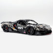 MOC Technic Supercar Building Blocks Set, 1:8 Scale Mirror Electroplated Gunmetal Static Race Car Model Kit, 4200+ PCS Adult Collectible Building Bricks , Steering & Magnetic Swan Door, Paper Manual Included