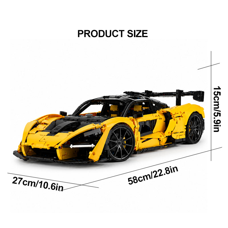 1:8 Scale McLaren Senna-Inspired Supercar MOC Building Blocks Set, 3703-Piece Sports Car Model Kit