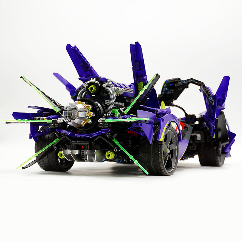 GULY 10614 1:8 Scale Purple Supercar Building Blocks Set, 3909 Pieces, Apollo EVO Inspired Model Car, Technic-Style Mechanical Building Kit, Detailed Collectible Display Model for Adults, Gift for Supercar Enthusiasts