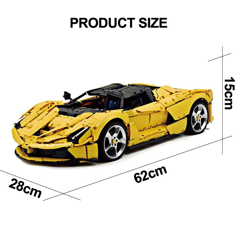 MOC-194680 1:8 Sports Car Ferrari LaFerrari Building Block Set 3636pcs Collectible Model Kit with Custom Wheels