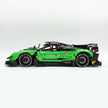Technic MOC Supercar Building Kit, 1:8 Scale Pearlescent Green Paint Finish Race Car Model Inspired by Pagani Zonda R, 3300 PCS Building Blocks, Adult Static Display Collectible Car Gift