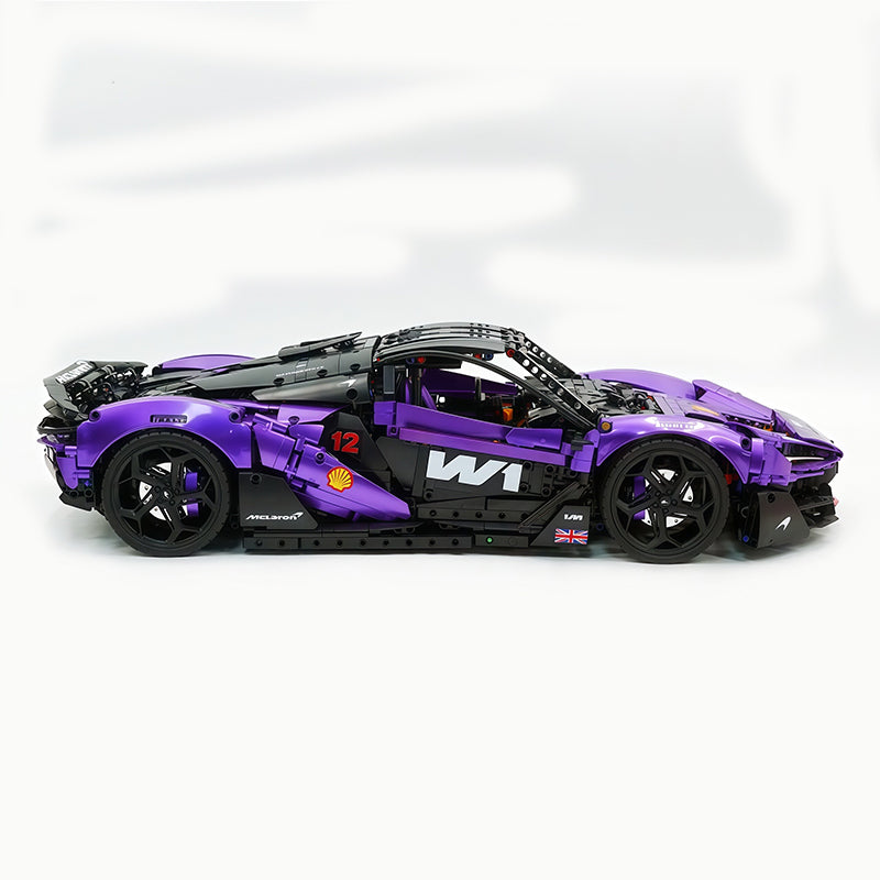 Technic McLaren W1 Painted Pearlescent Purple Supercar Building Blocks Kit, 1:8 Scale Static Race Car Model, 4200+ PCS Adult Collectible Building Set with Paper Instruction Manual