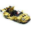 GULY 10640 Technic Supercar Building Blocks Set, 1:8 Scale Golden Edition Race Car Model, 3824 Pcs DIY Assembly MOC Collectible Vehicle Kit for Adult Hobbyists