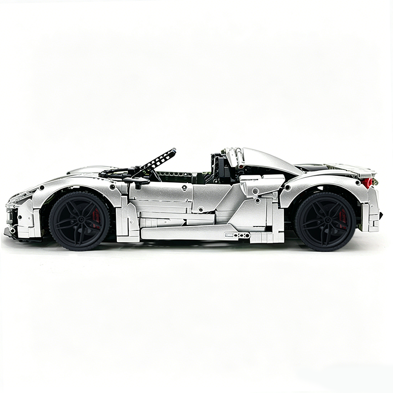 MOC-159171 1:8 Sports Car Porsche 918 Building Block Set 2266pcs Collectible Model Kit with Custom Wheels
