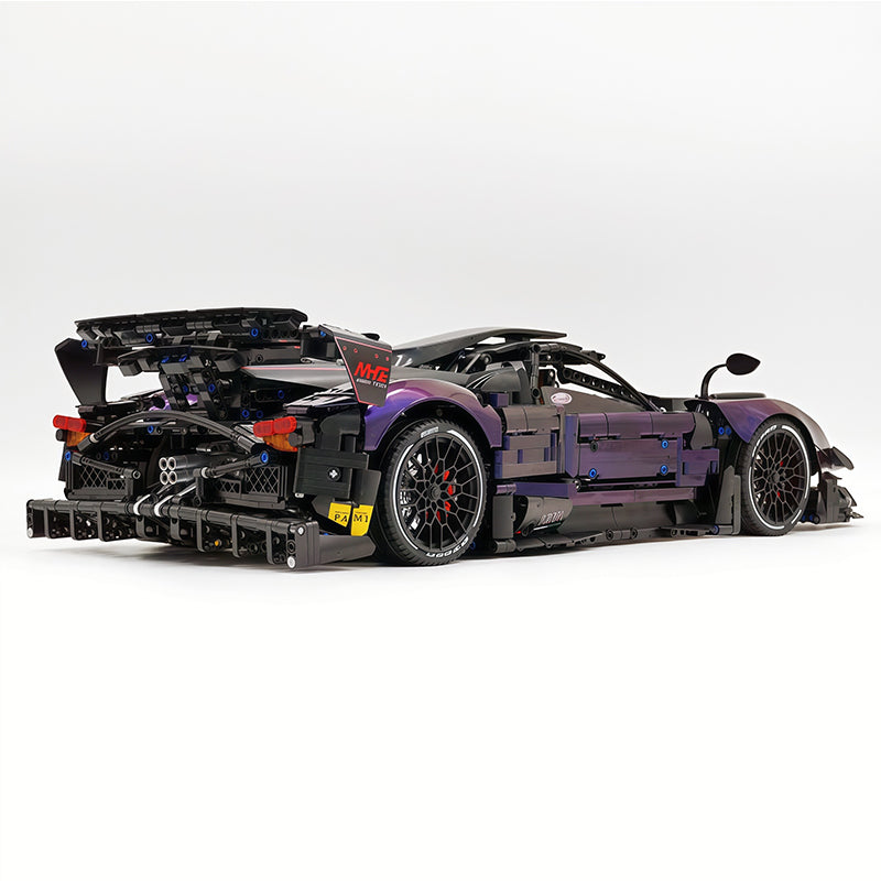 Technic MOC Supercar Building Kit, 1:8 Scale Chameleon Paint Finish Race Car Model Inspired by Pagani Zonda R, 3300 PCS Building Blocks, Adult Static Display Collectible Car Gift