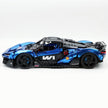MOC Technic Supercar Building Blocks Set, 1:8 Scale Electroplated Electric Blue Static Race Car Model Kit, 4200+ PCS Adult Collectible Building Bricks , Steering & Magnetic Swan Door, Paper Manual Included