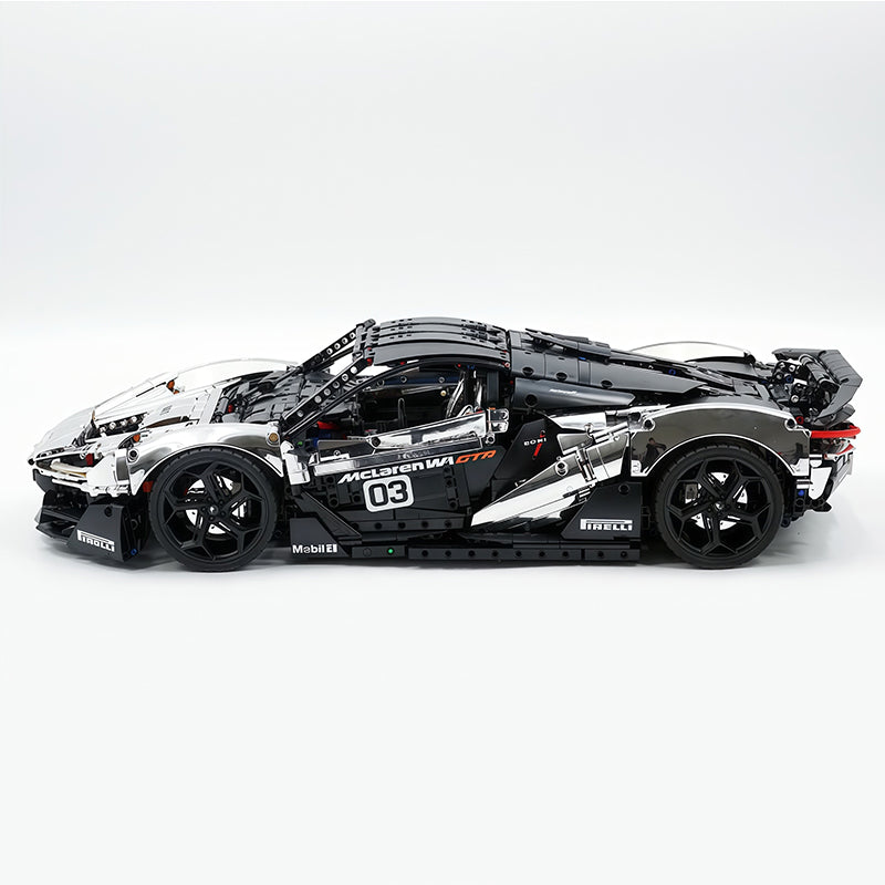 Technic McLaren W1 Electroplated Silver Supercar Building Blocks Kit, 1:8 Scale Static Race Car Model, 4200+ PCS Adult Collectible Building Set with Paper Instruction Manual