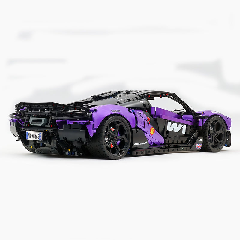 Technic McLaren W1 Painted Pearlescent Purple Supercar Building Blocks Kit, 1:8 Scale Static Race Car Model, 4200+ PCS Adult Collectible Building Set with Paper Instruction Manual