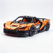 MOC Technic Supercar Building Blocks Set, 1:8 Scale Electroplated Electric Orange Gold Static Race Car Model Kit, 4200+ PCS Adult Collectible Building Bricks , Steering & Magnetic Swan Door, Paper Manual Included
