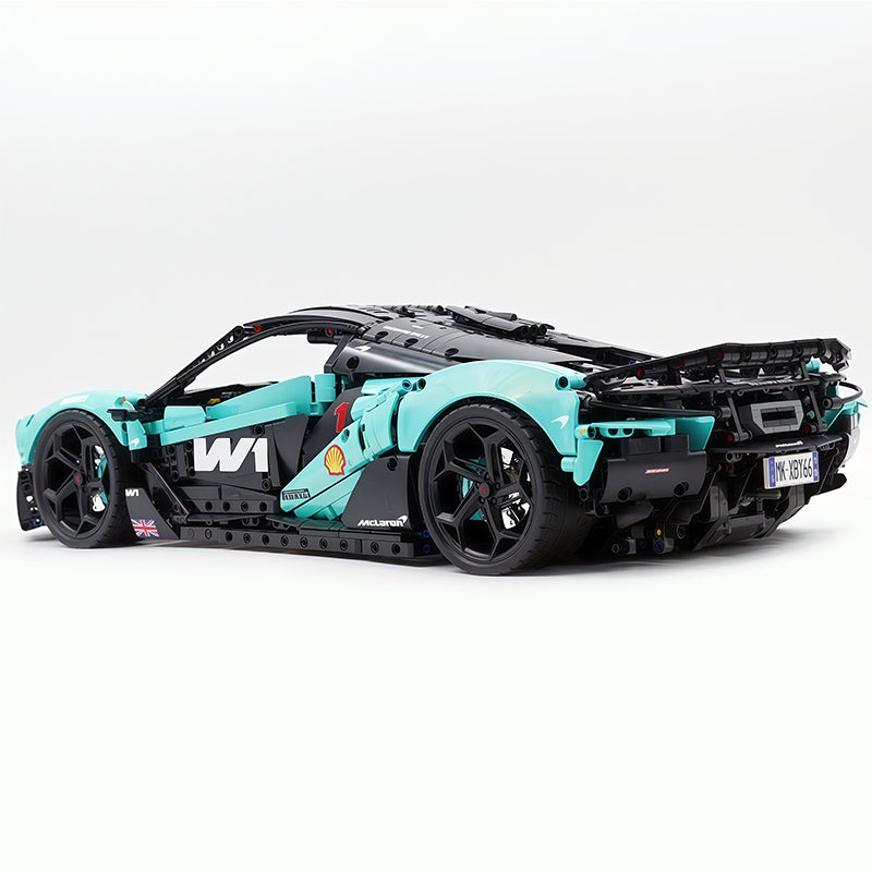 Technic McLaren W1 Gradient Tiffany Blue Painted Supercar Building Blocks Kit, 1:8 Scale Static Race Car Model, 4200+ PCS Adult Collectible Building Set with Paper Instruction Manual