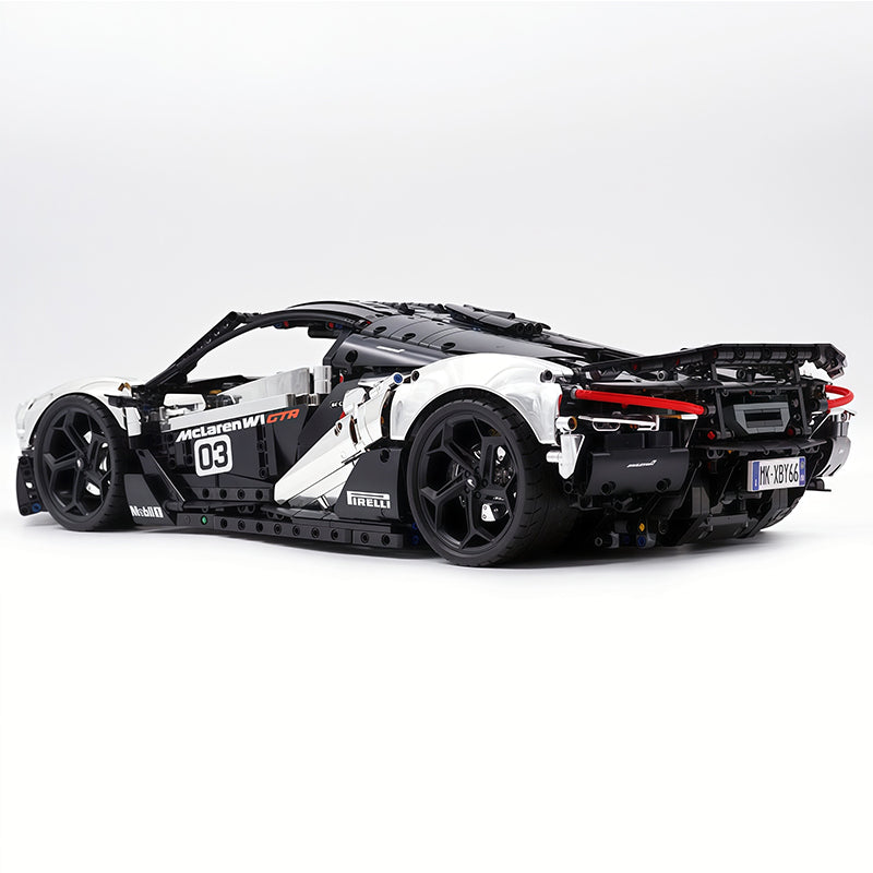 Technic McLaren W1 Electroplated Silver Supercar Building Blocks Kit, 1:8 Scale Static Race Car Model, 4200+ PCS Adult Collectible Building Set with Paper Instruction Manual