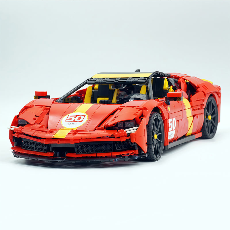 MOC-10664 1:8 Scale Supercar Building Blocks Set, 3797 PCS Technic Race Car Model, MOC Static Sports Car Building Bricks Kit, Adult Collectible Display Gift for Car Enthusiasts