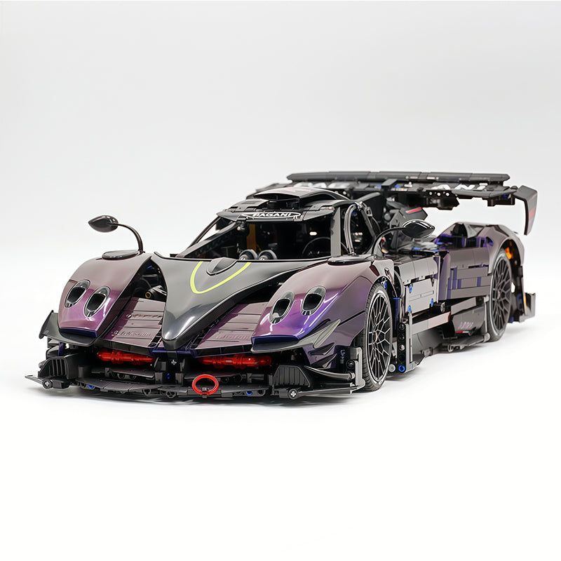 Technic MOC Supercar Building Kit, 1:8 Scale Chameleon Paint Finish Race Car Model Inspired by Pagani Zonda R, 3300 PCS Building Blocks, Adult Static Display Collectible Car Gift